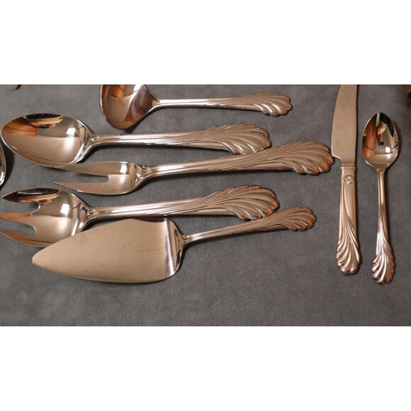 Yamazaki Cove Stainless Flatware Serving Set 7 Pc - Picture 2 of 4